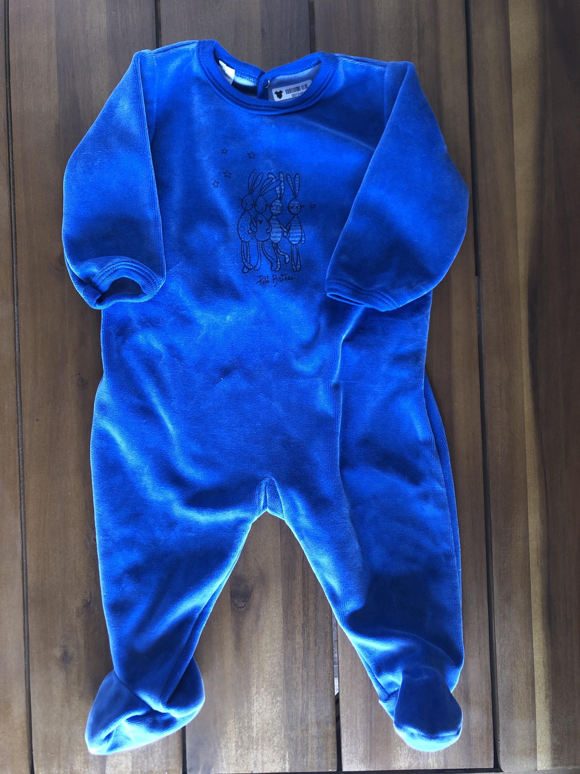 Petit Bateau Boys Royal Blue Pajamas Size: Newborn Royal Blue