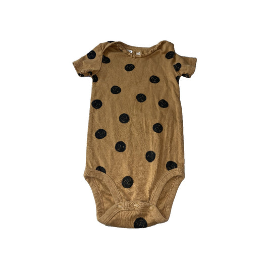 Just Born Unisex Rust | Black | polka dot Onesie Size: 18 months Rust | Black | polka dot