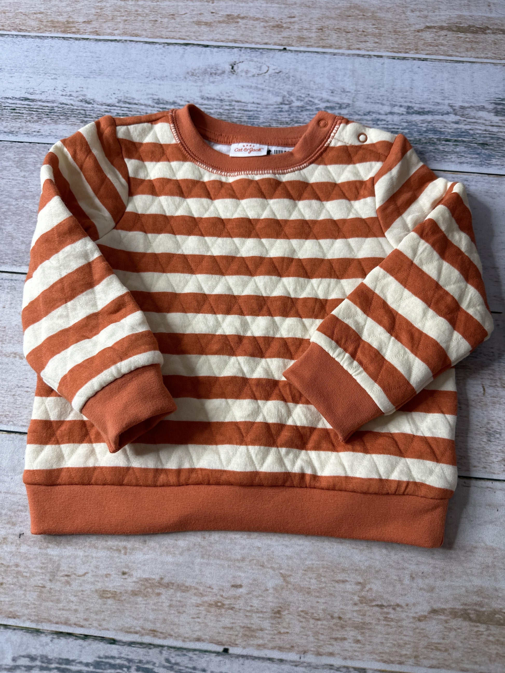 Cat & Jack Unisex Rust | cream | Striped Sweater Size: 18 months Rust | cream | Striped