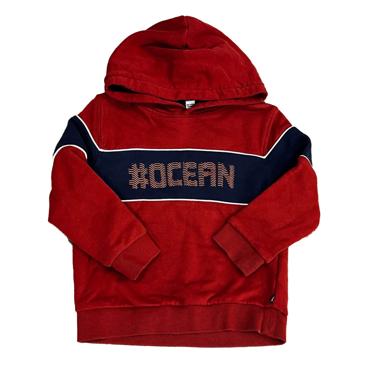 Okaidi Boys Rust | Navy Hoodie Size: 4T