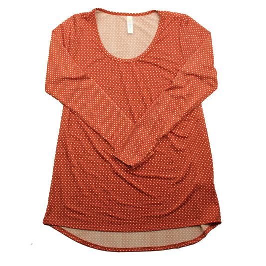 Lularoe Girls Rust Polka Dots Short Sleeve Shirt Size: Junior Small Rust Polka Dots