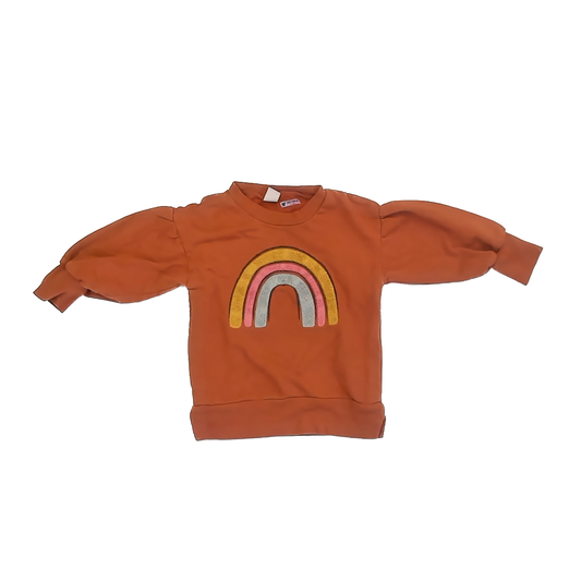 PL Kids Girls Rust | Rainbow Sweatshirt Size: 2T Rust | Rainbow