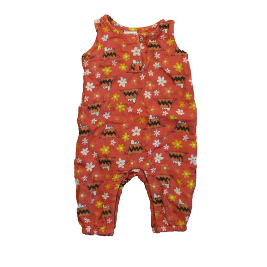 Hanna Andersson Boys Rust Snoopy Romper Size: 3-6 Months Rust Snoopy