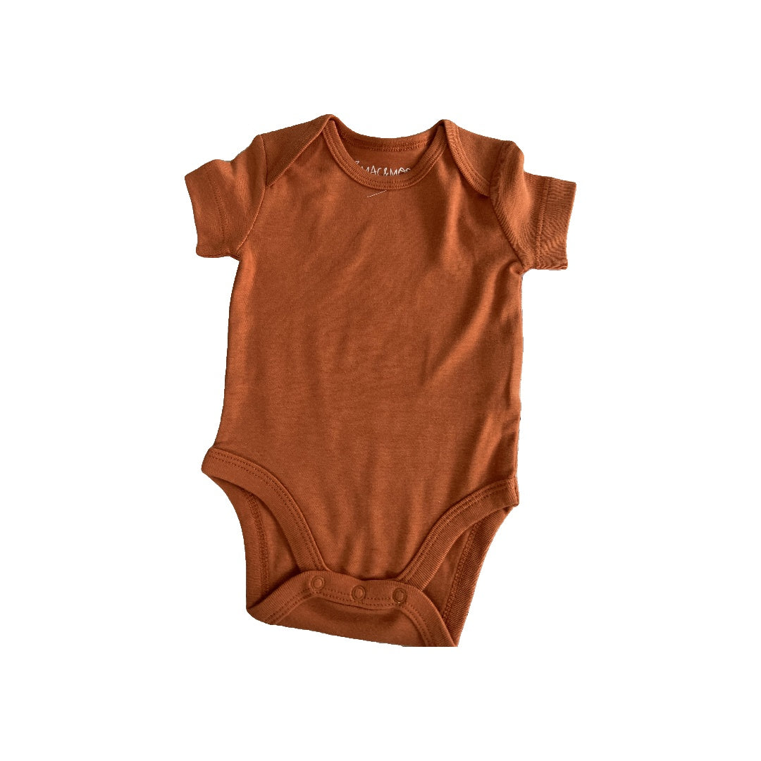 Unisex Rust Onesie Size: 3 months Rust