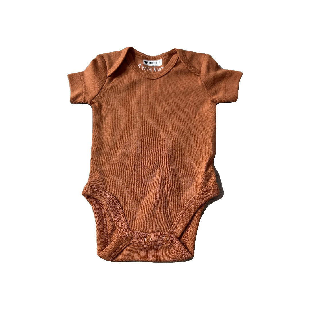 Mac and Moon Unisex Rust Onesie Size: Newborn Rust