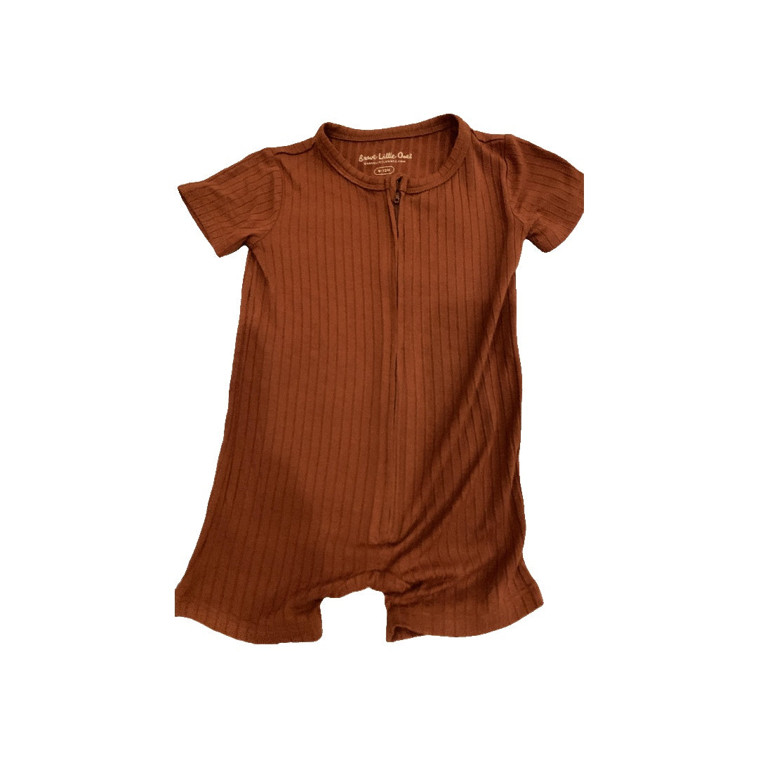 Brave Little Ones Unisex Rust Romper Size: 6-12 months Rust