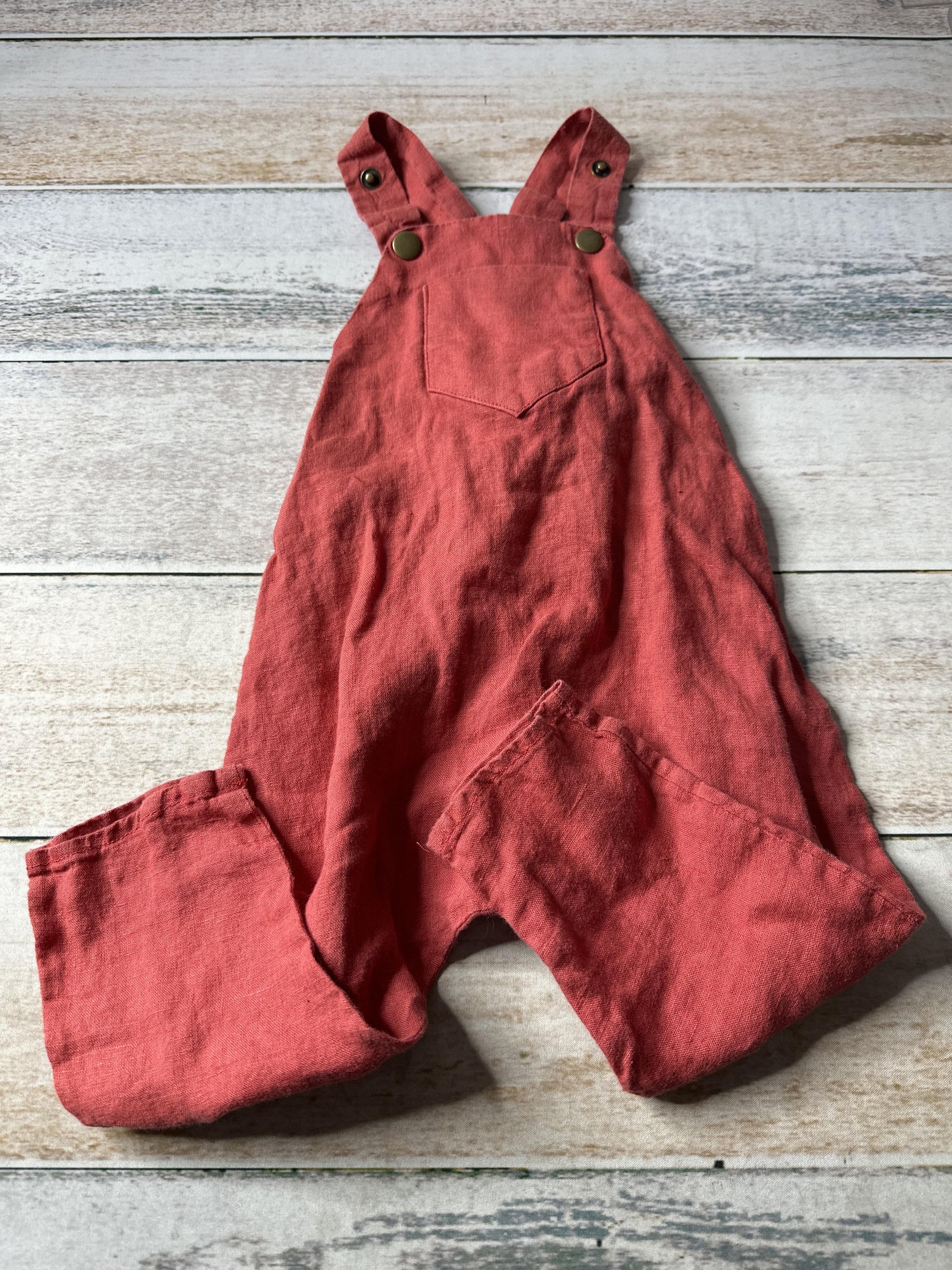 Beya Made Unisex Rust Overalls Size: 18 months Rust