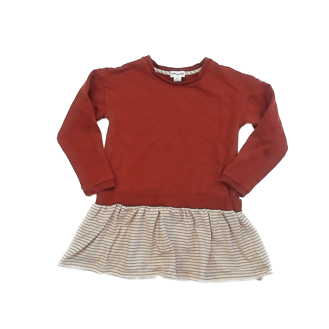 Miles the Label Girls Rust Dress Size: 6 Years Rust