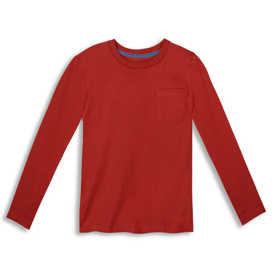 Mightly Boys Rust Long Sleeve T-Shirt Size: 6-14 Years Rust