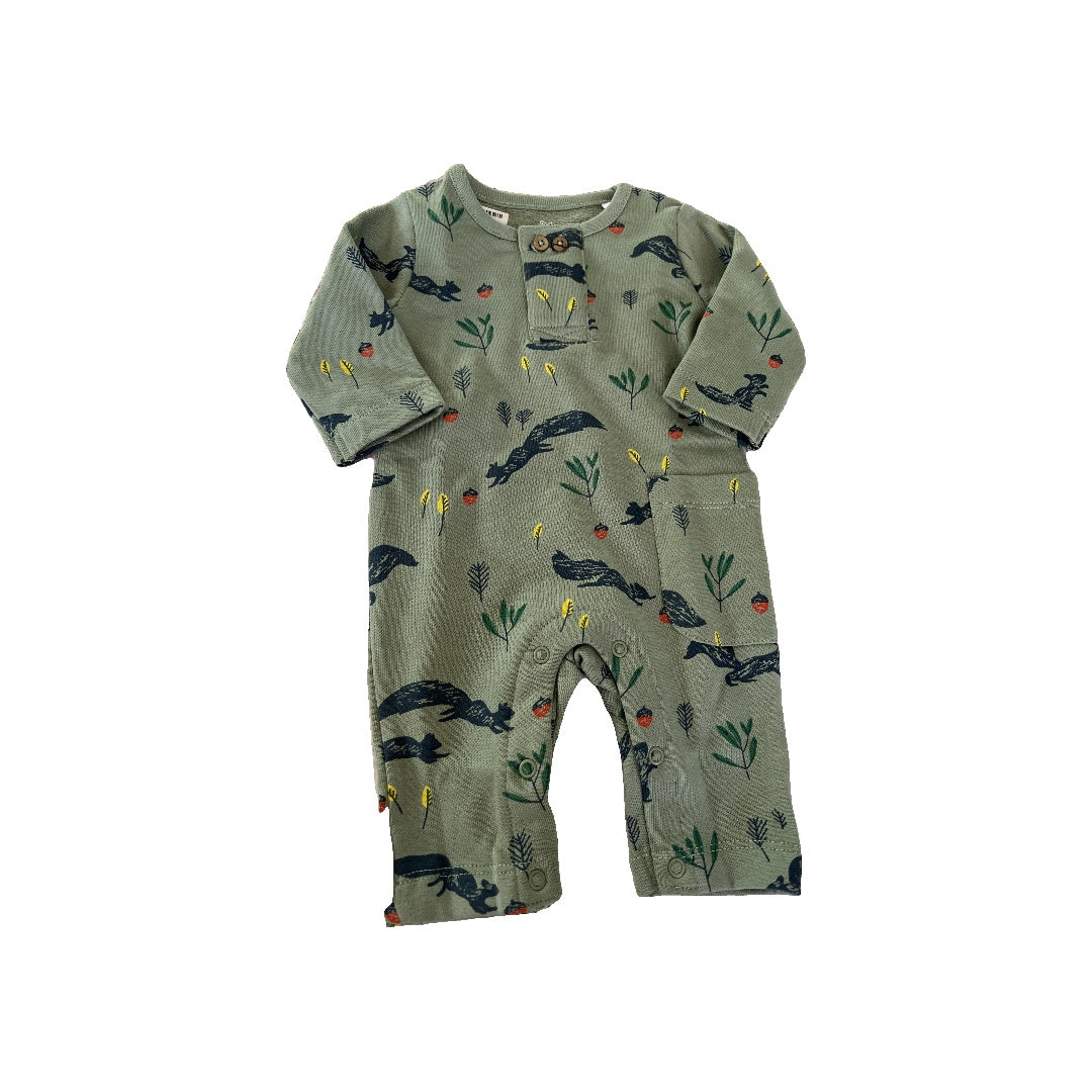 Oliver & Rain Boys Sage | animals Long Sleeve Outfit Size: Newborn Sage | animals