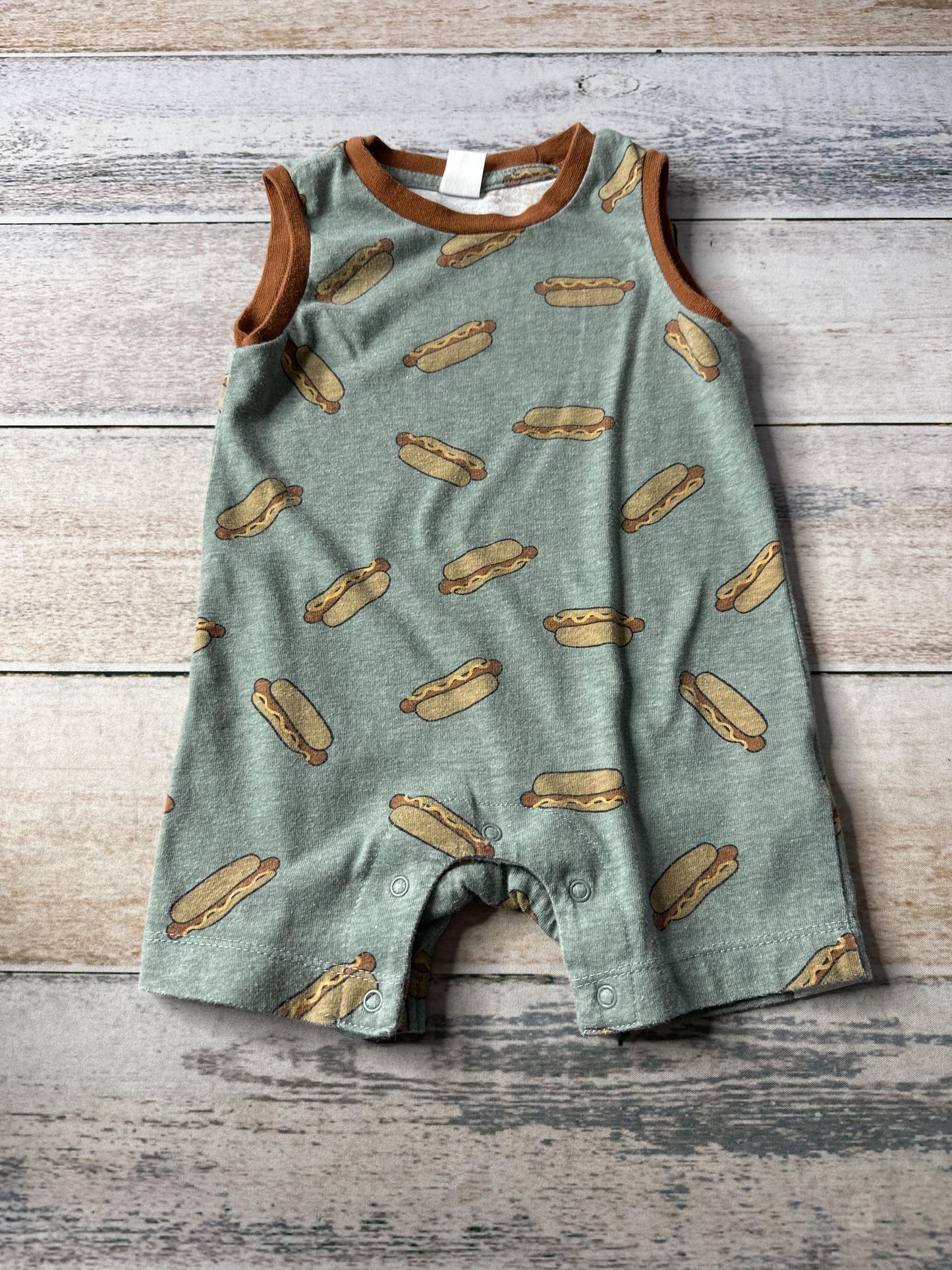 PL Baby Boys Sage | Food Romper Size: 18 months Sage | Food