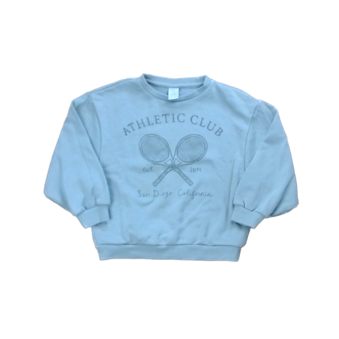 Rylee + Cru Girls Sage Green Athletic Club Sweater Size: 4T-5T Sage Green Athletic Club