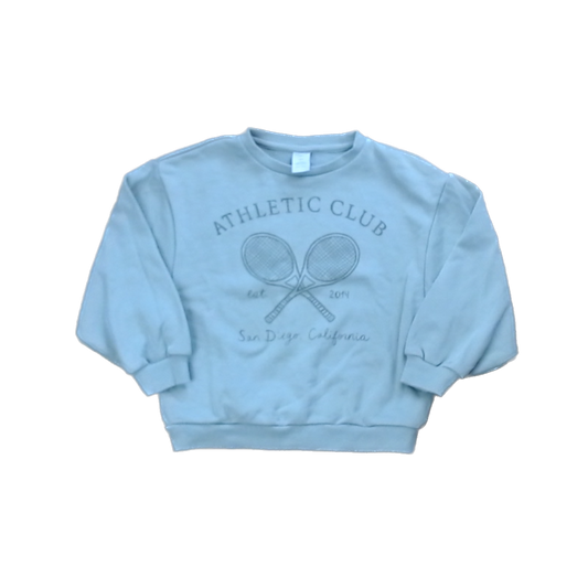 Rylee + Cru Girls Sage Green Athletic Club Sweater Size: 4T-5T Sage Green Athletic Club