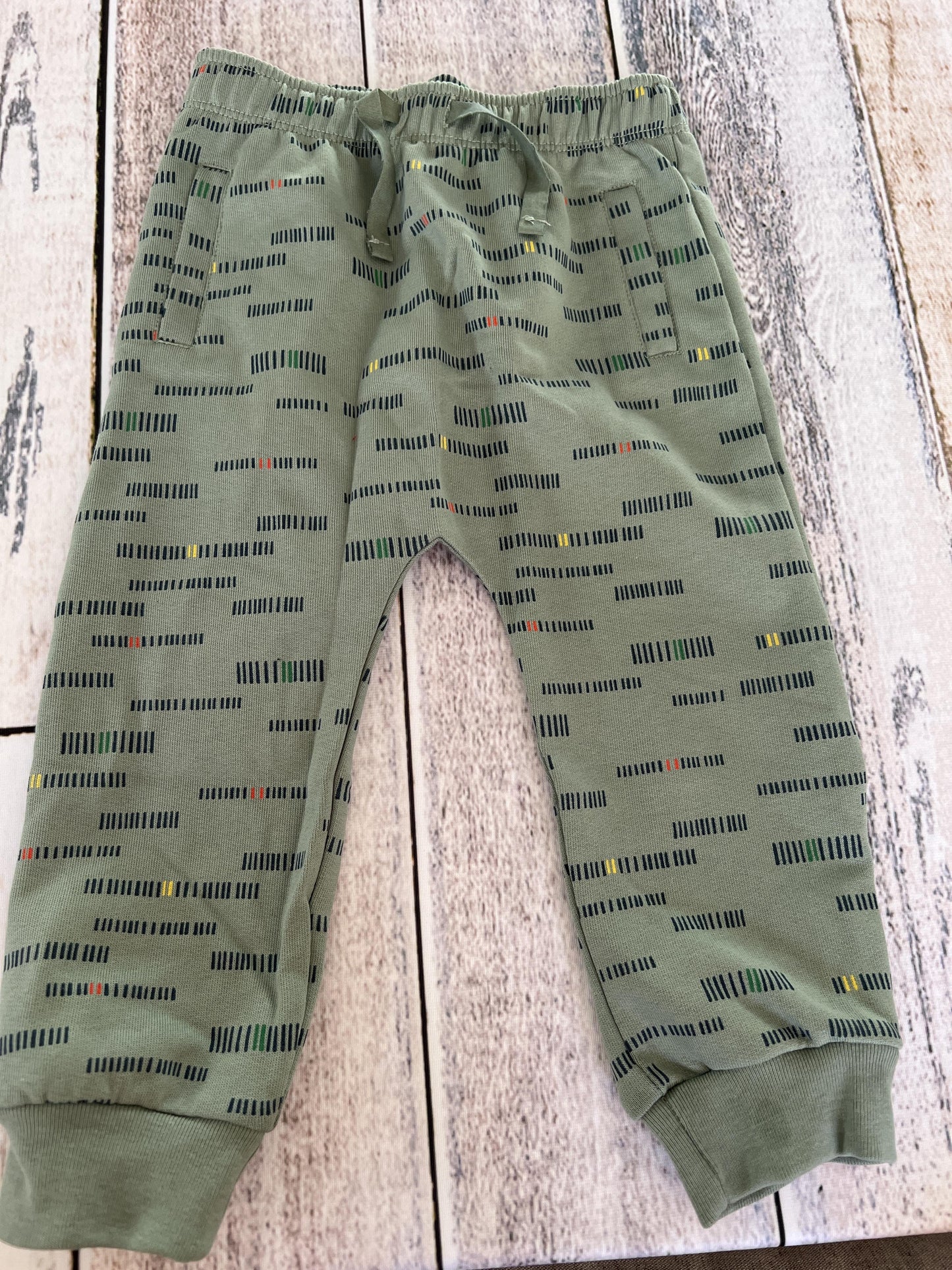 Oliver & Rain Boys Sage | Grey | Pattern Pants Size: 24 months Sage | Grey | Pattern