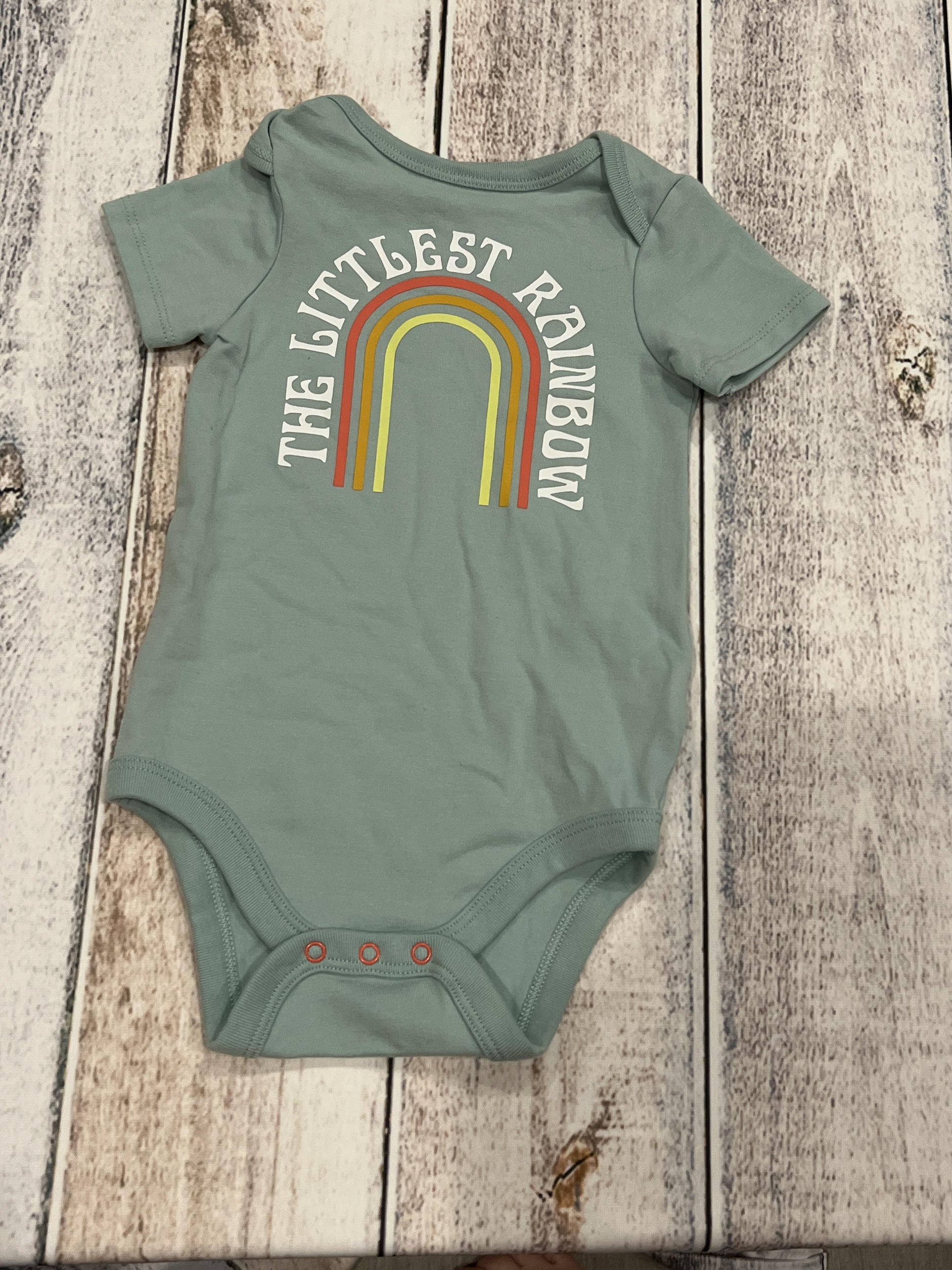 Cat & Jack Girls Sage | Rainbow Onesie Size: 6-9 months Sage | Rainbow