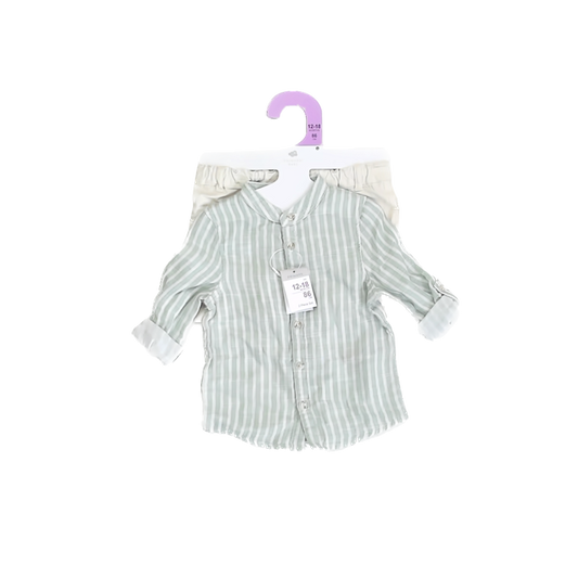 Primark Boys sage | tan Apparel Sets Size: 12-18 Months sage | tan