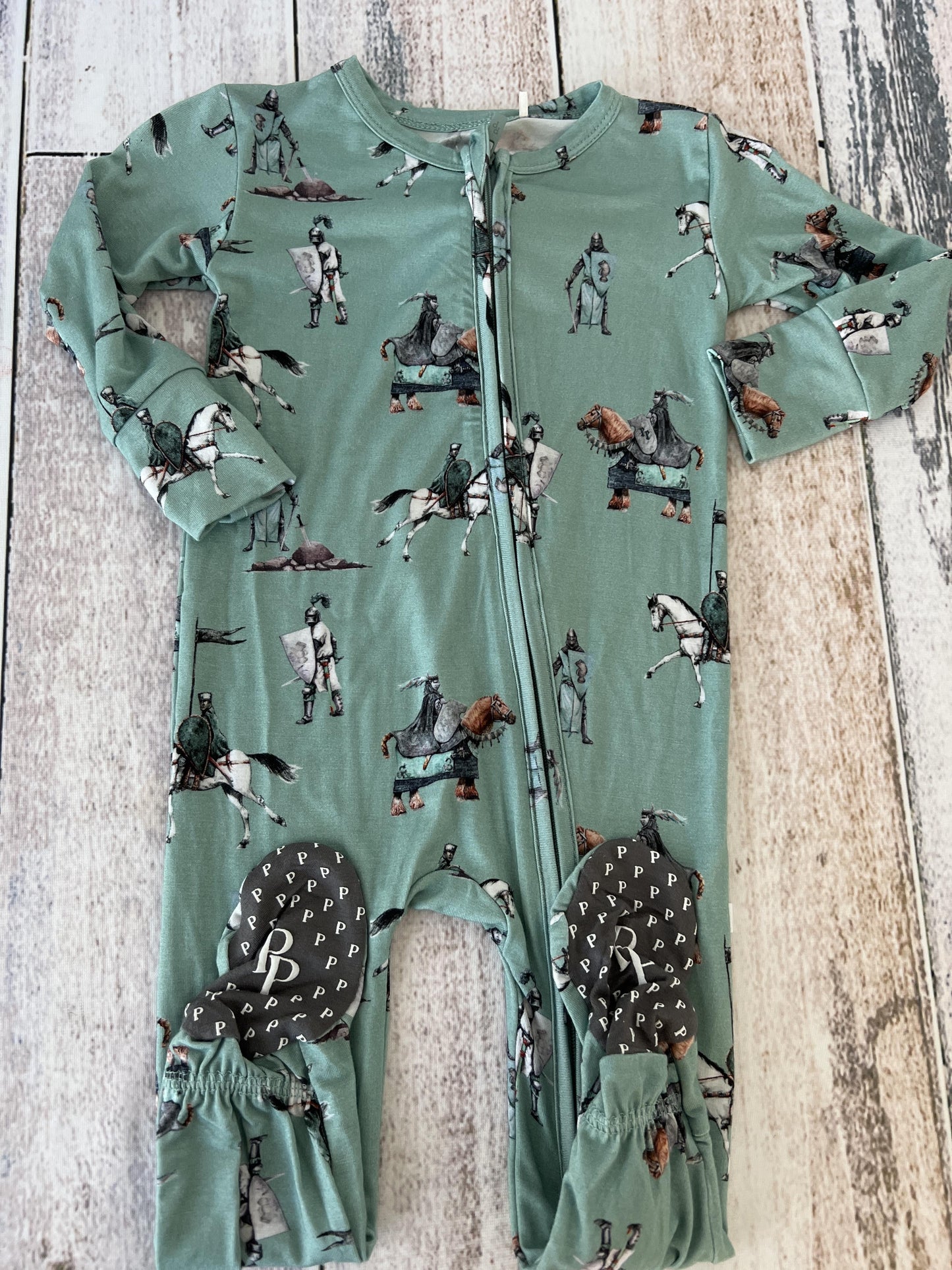 Posh Peanut Boys Sage | Whimsical Pajamas Size: 9-12 Months Sage | Whimsical
