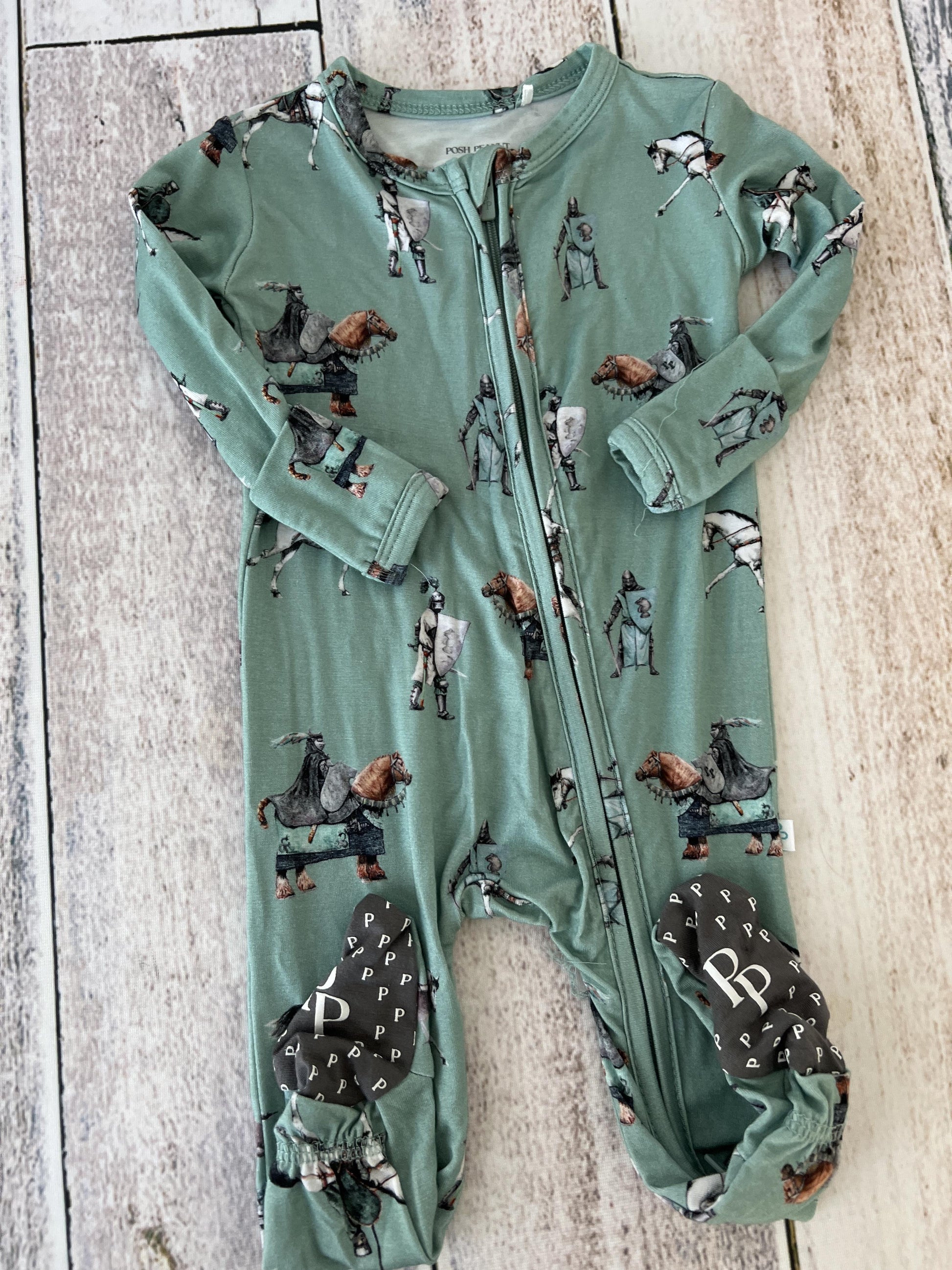 Posh Peanut Boys Sage | Whimsical Pajamas Size: 0-3 months Sage | Whimsical