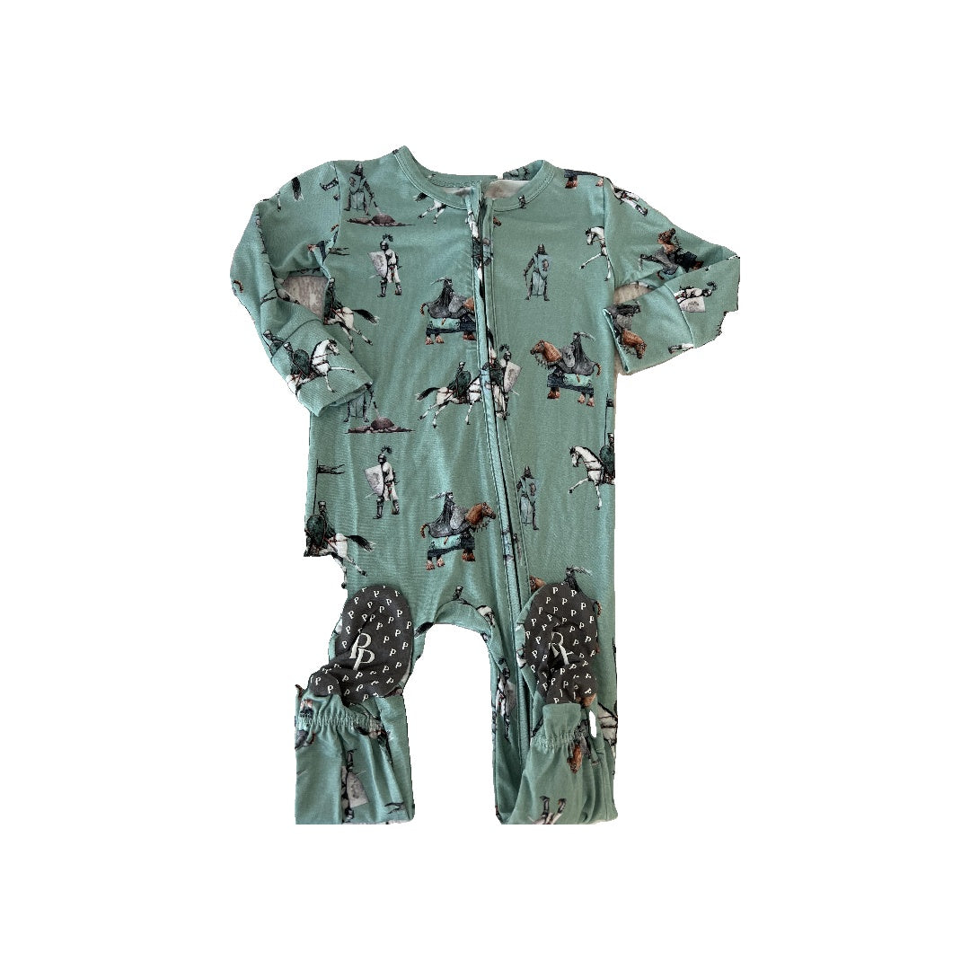 Posh Peanut Boys Sage | Whimsical Pajamas Size: 9-12 Months Sage | Whimsical