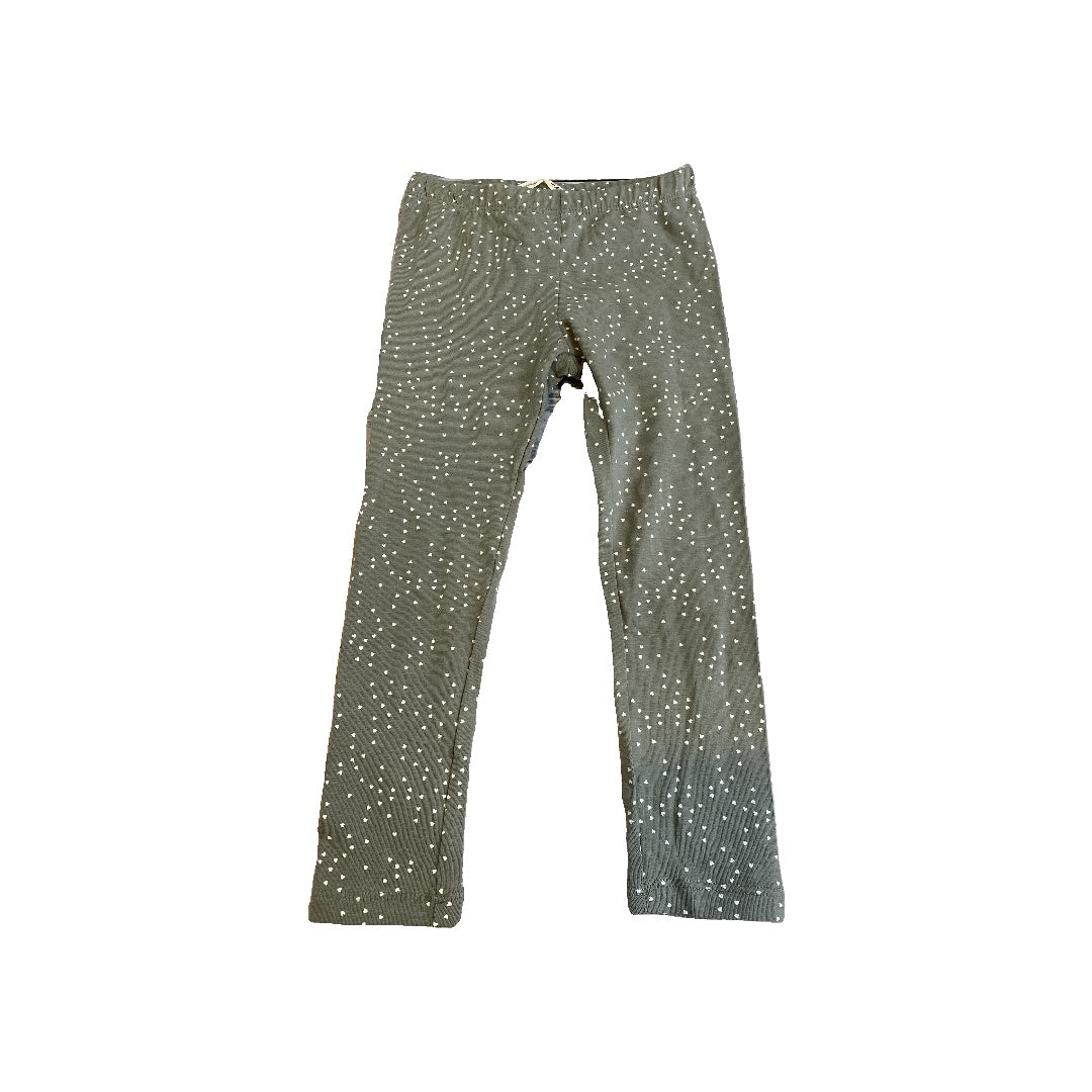 H&M Girls Sage | White | Hearts Pants Size: 3T Sage | White | Hearts