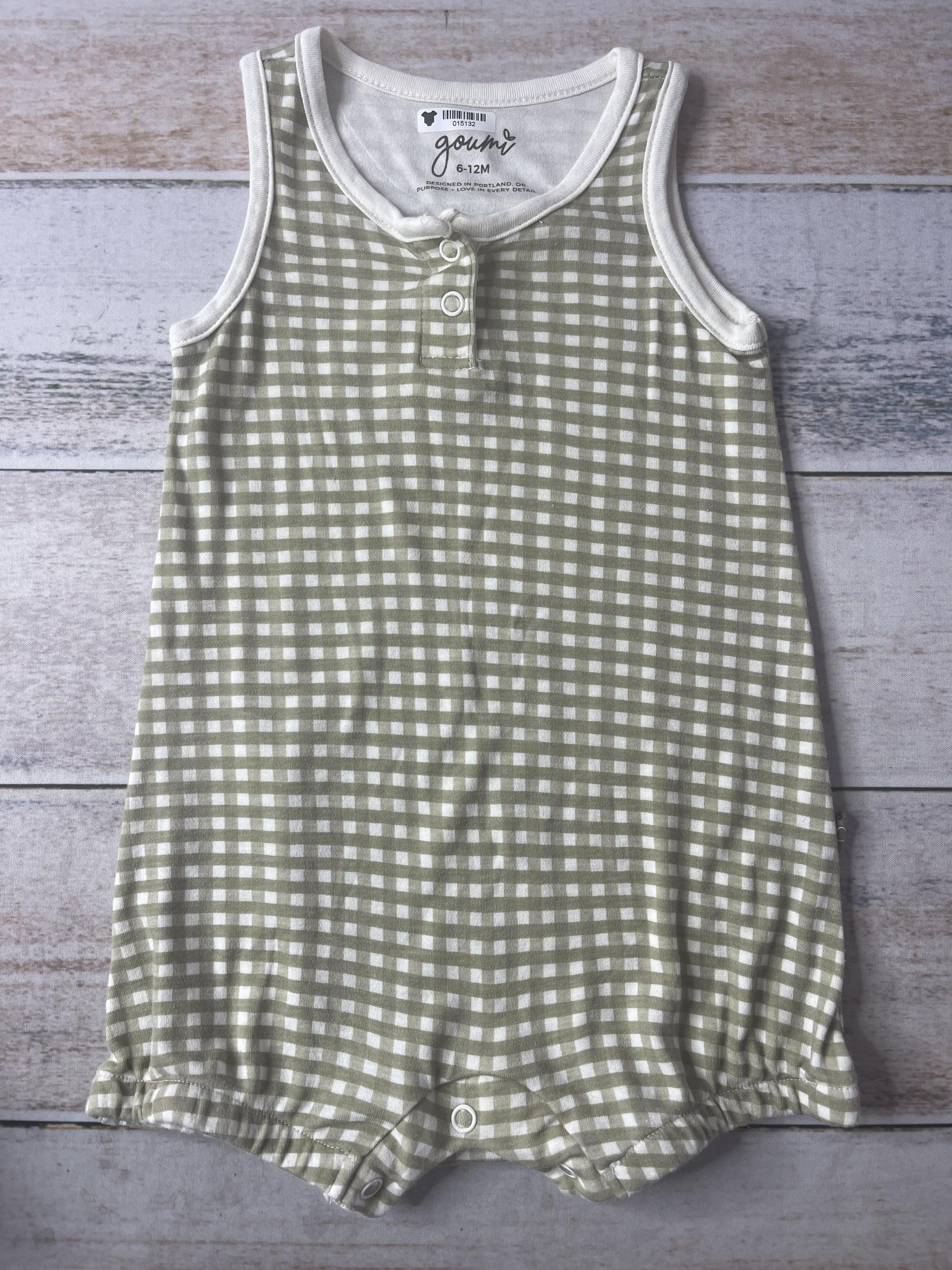 Goumi Unisex Sage Romper Size: 6-12 months Sage