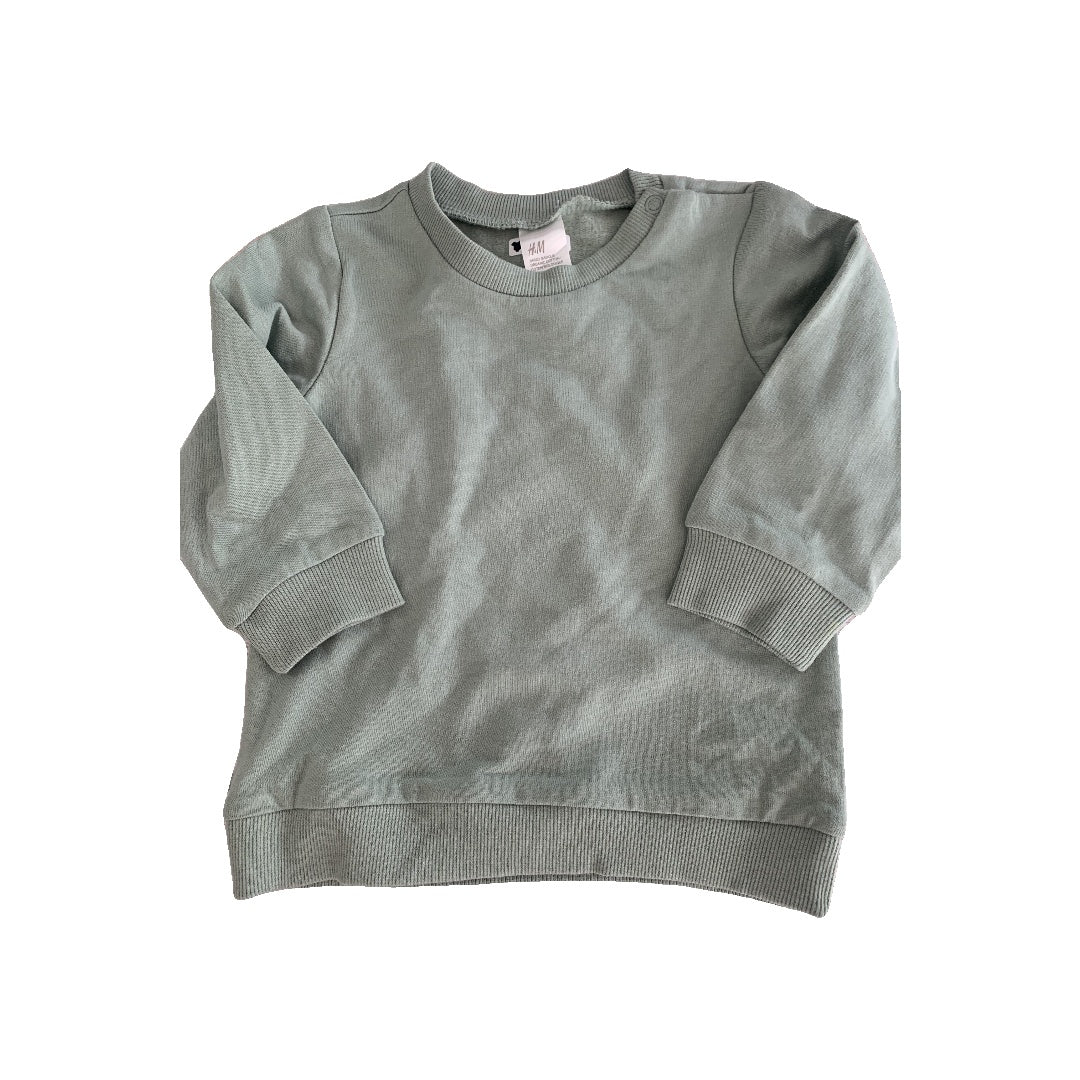 H&M Girls Sage Sweatshirt Size: 6-9 months Sage