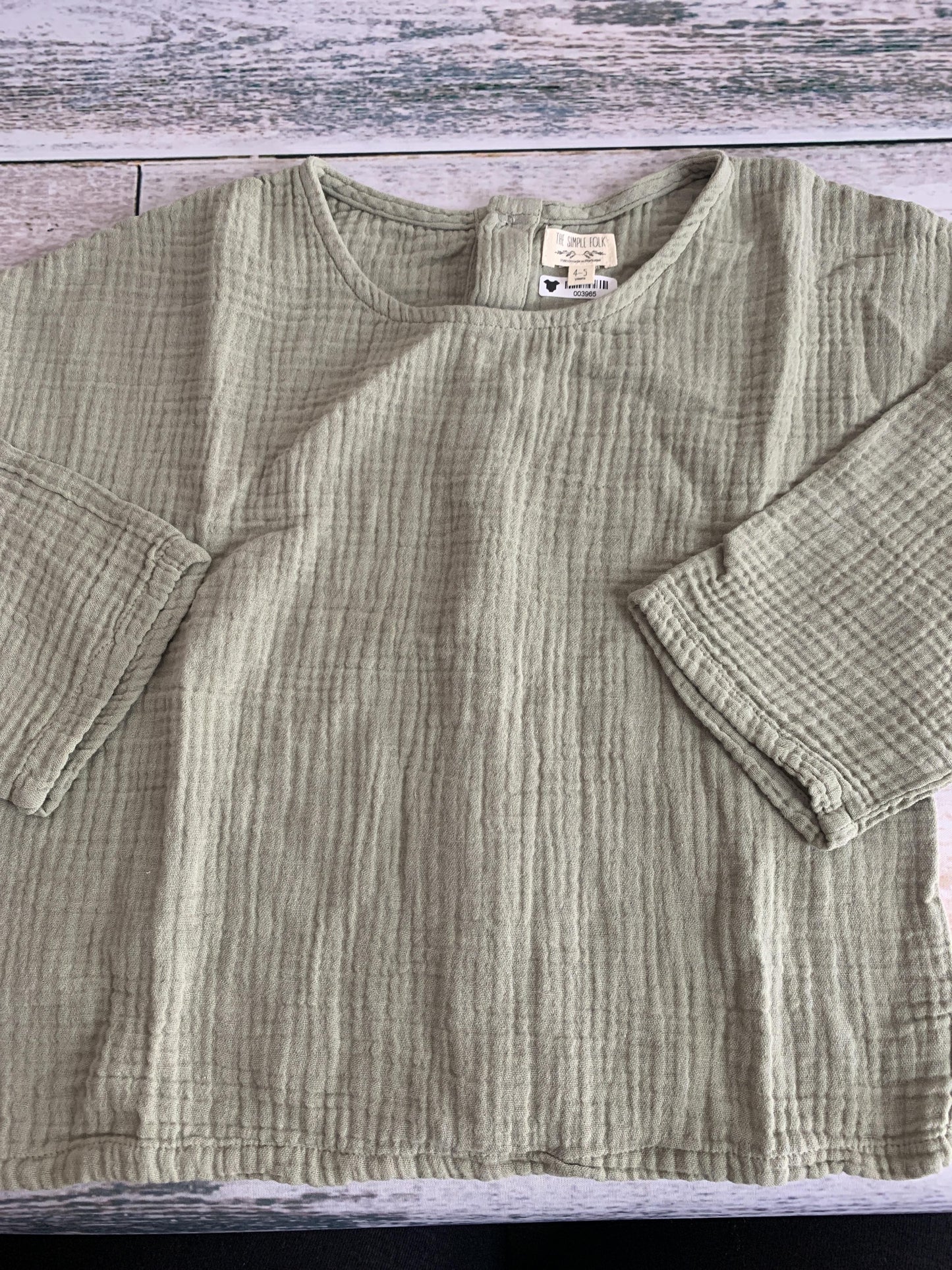 The Simple Folk Girls Sage Shirt Size: 4T Sage