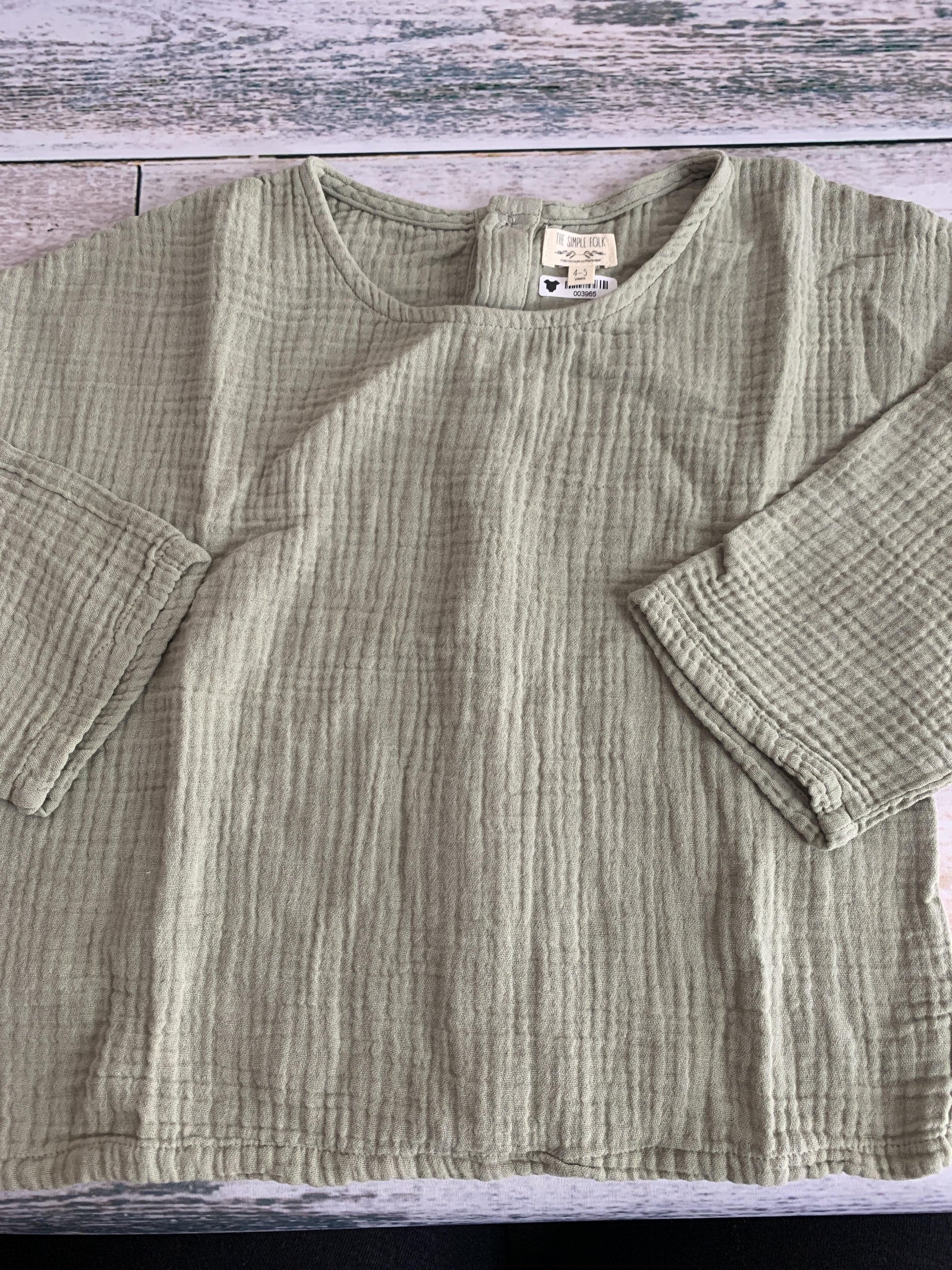The Simple Folk Girls Sage Shirt Size: 4T Sage