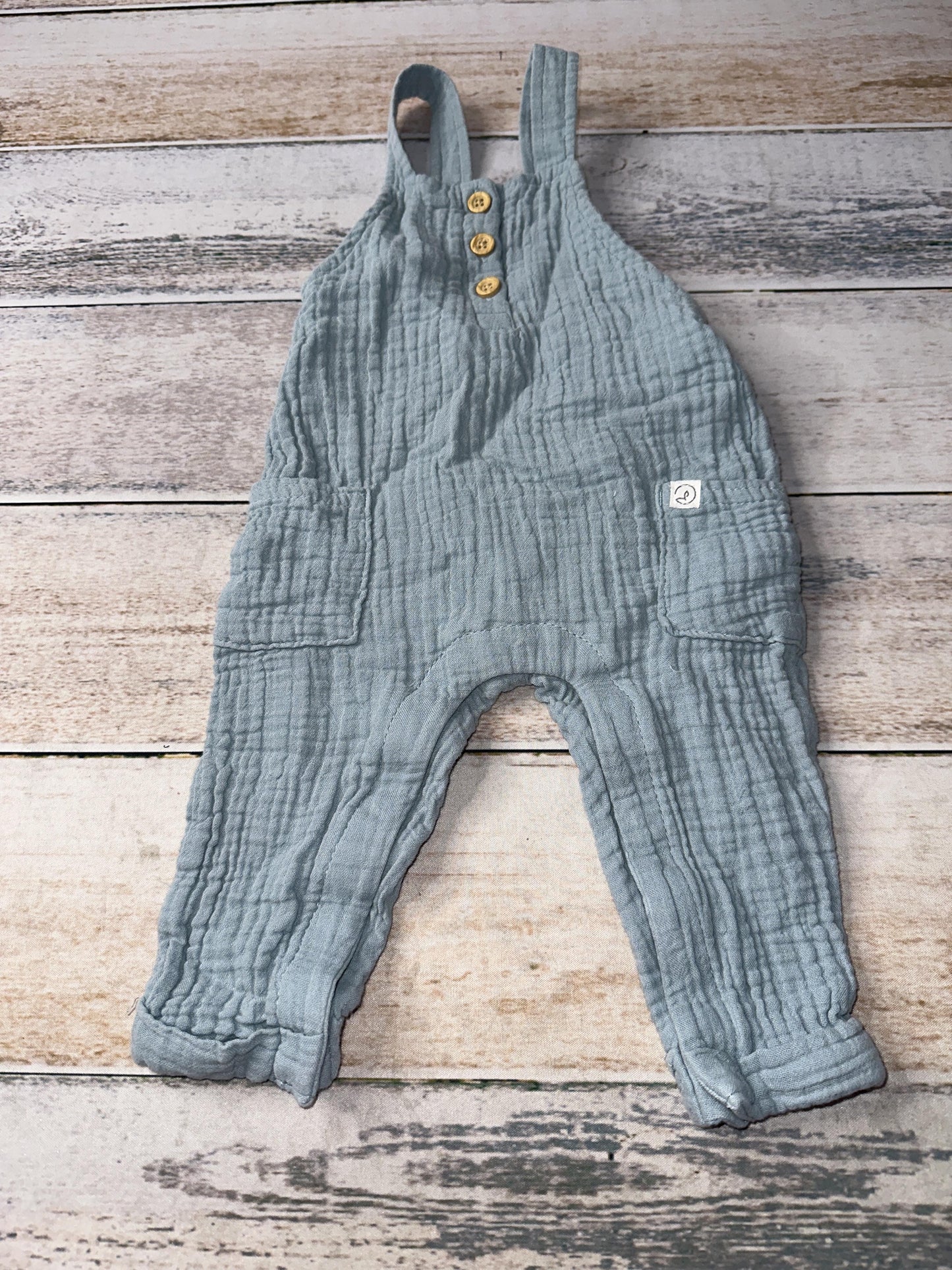 Little Planet Unisex Sage Overalls Size: 6 months Sage