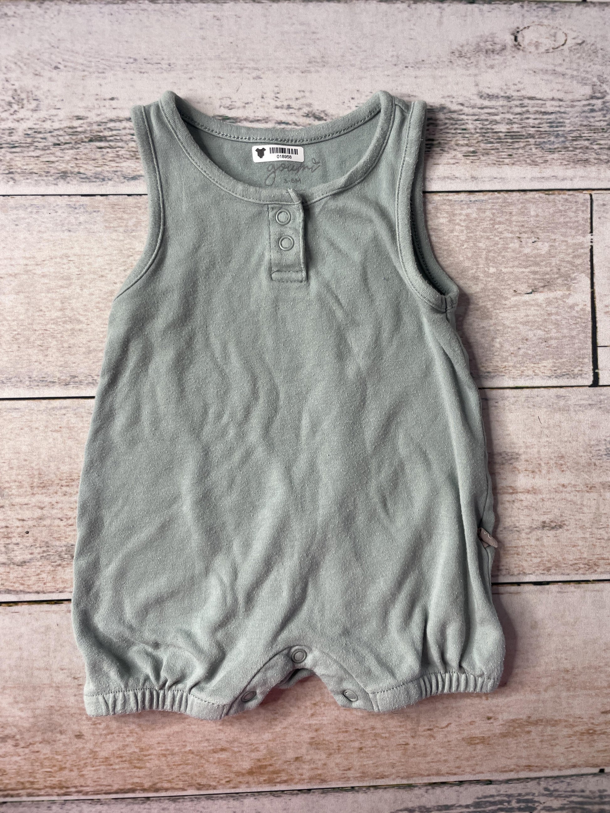 Goumi Unisex Sage Romper Size: 3-6 months Sage