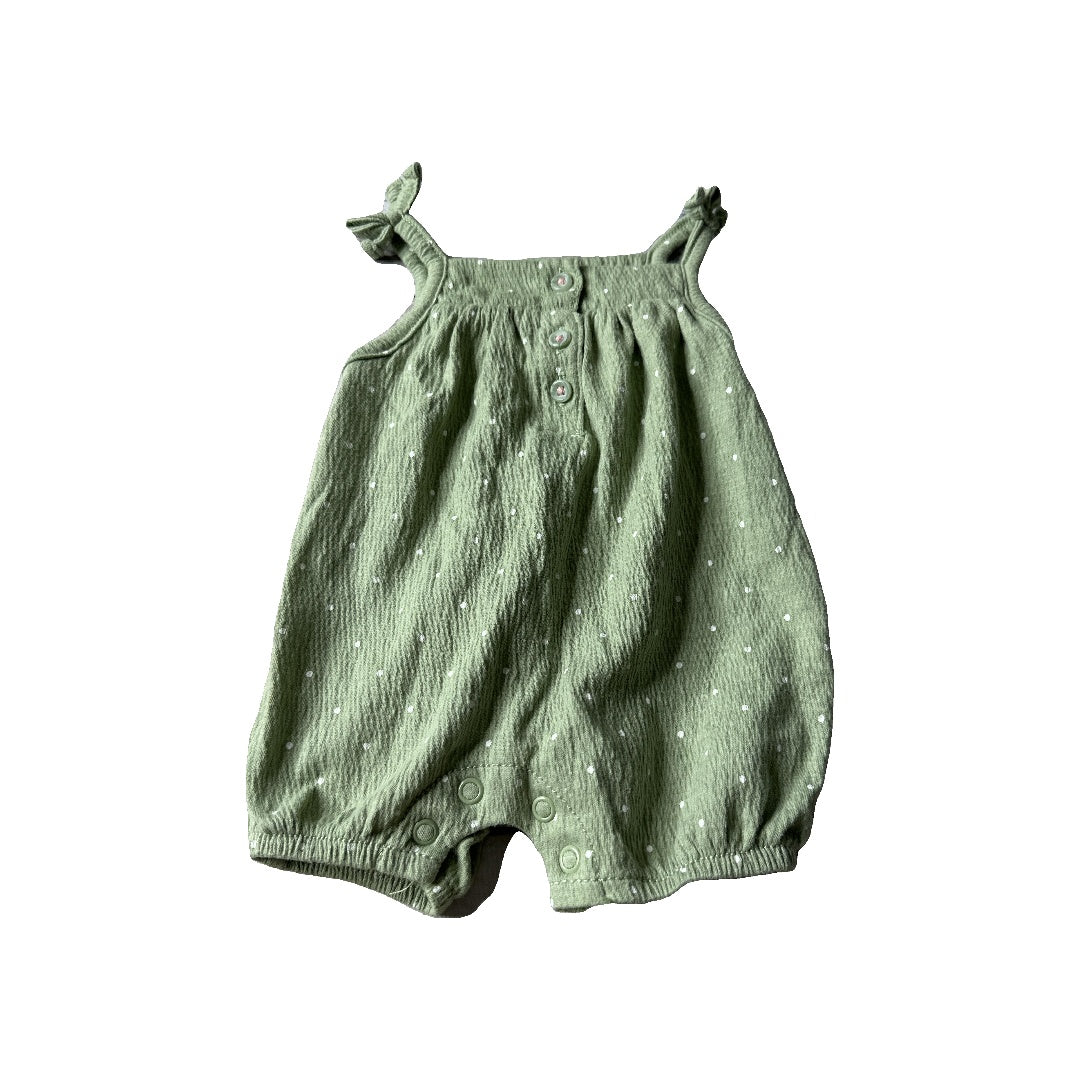 Just Born Girls Sage Romper Size: Newborn Sage