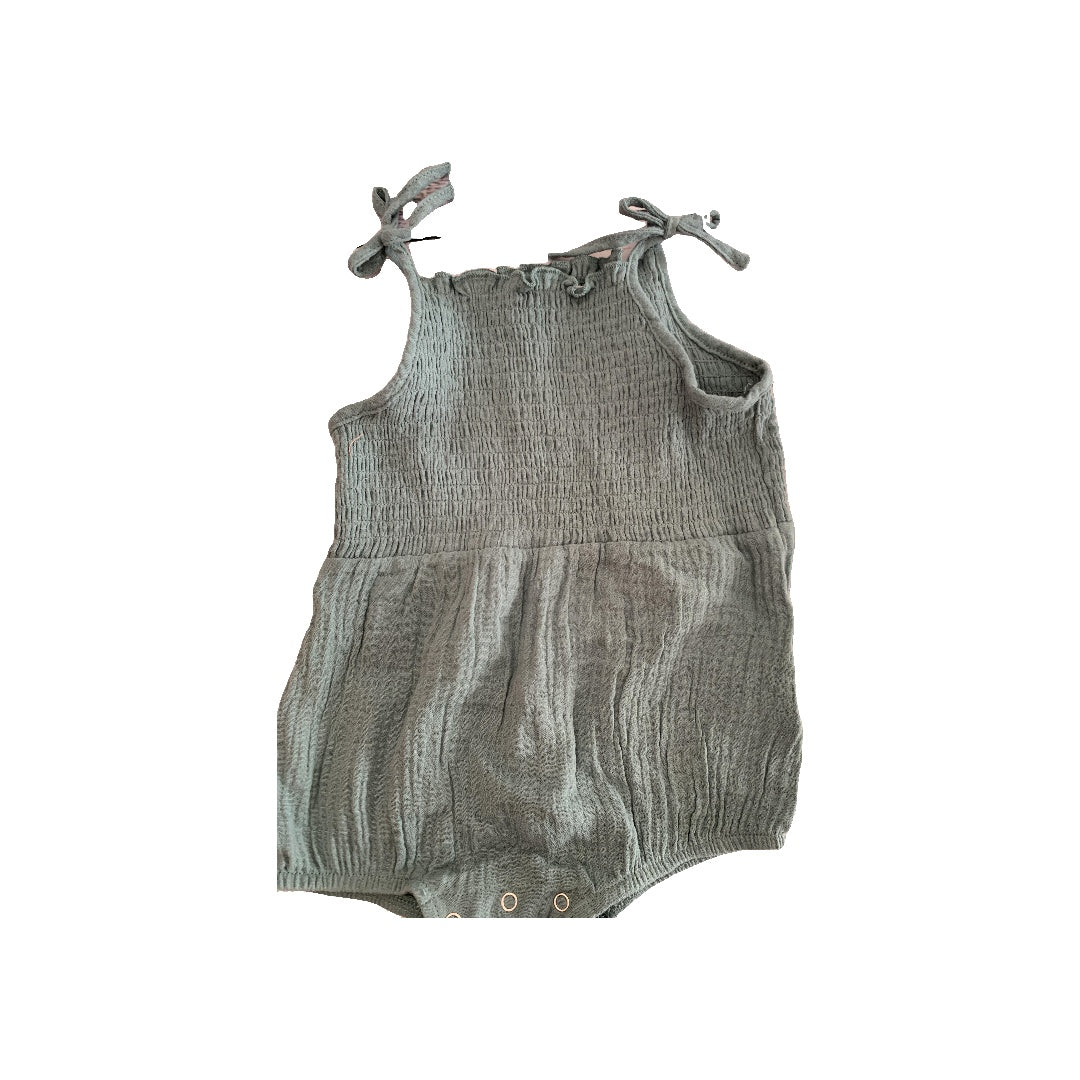 Grayson mini Girls Sage Romper Size: 12M Sage