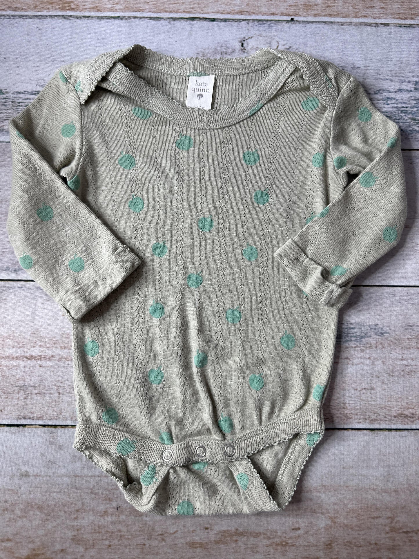 Kate Quinn Girls Sage Onesie Size: 6-12 months Sage