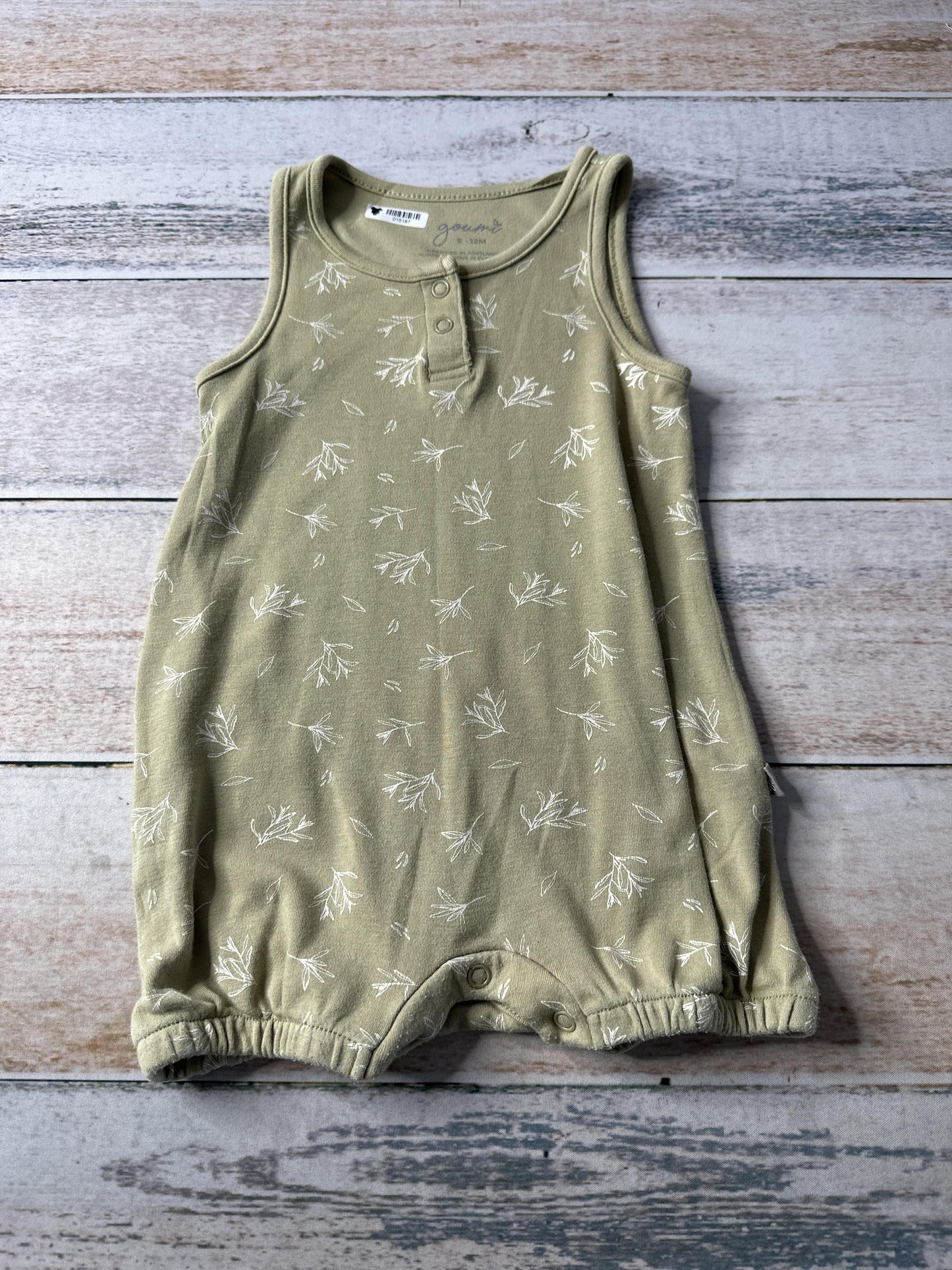 Goumi Boys Sage Romper Size: 6-12 months Sage