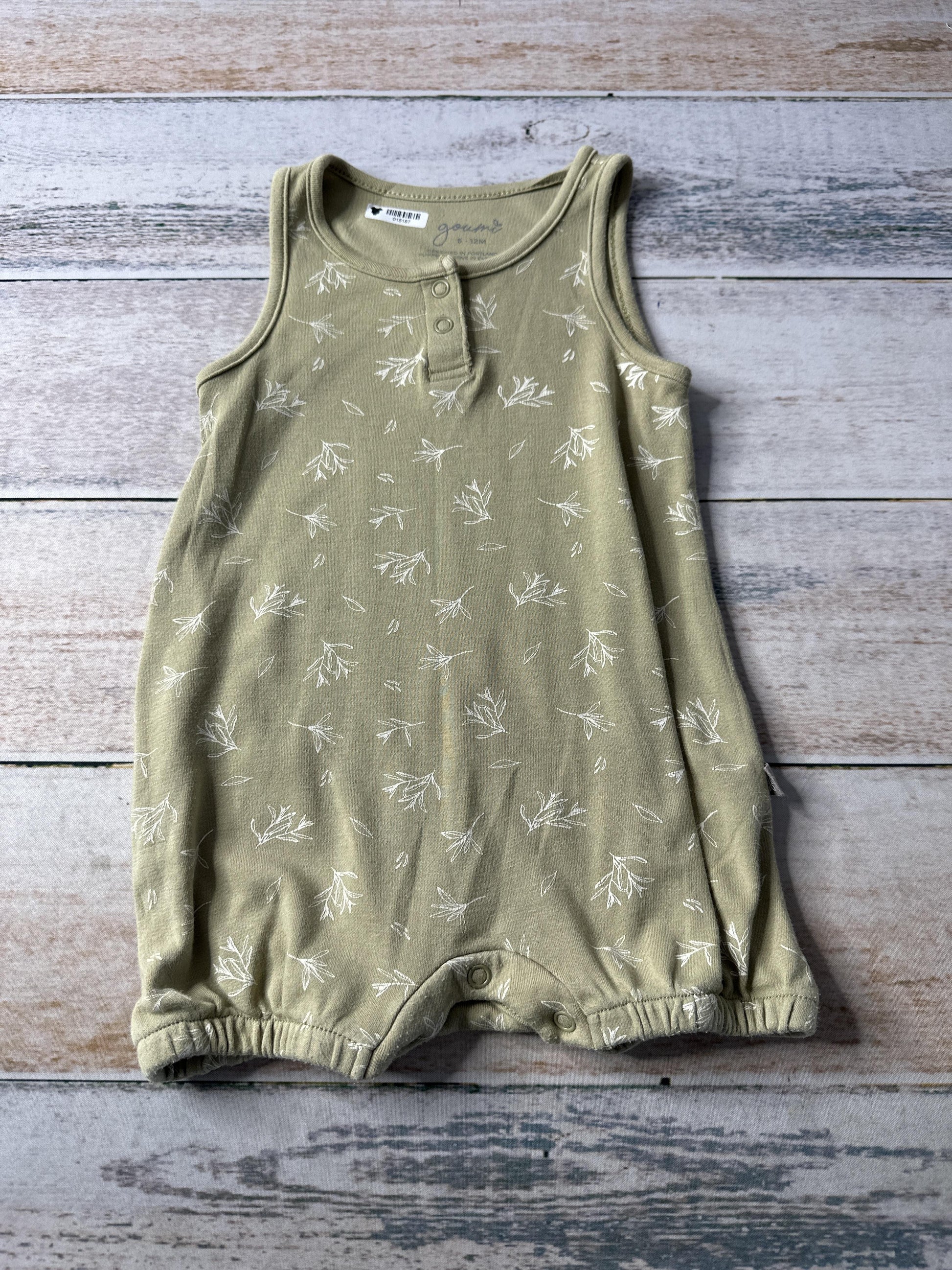 Goumi Boys Sage Romper Size: 6-12 months Sage
