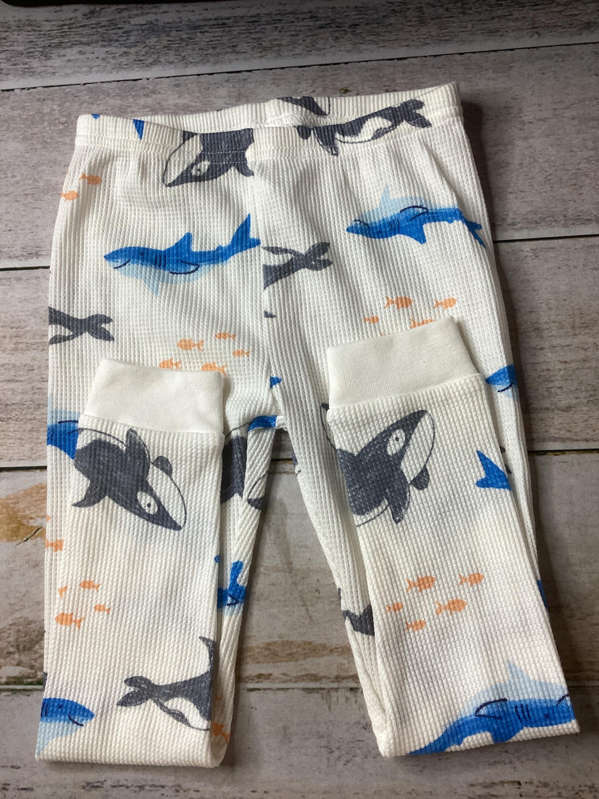 Unisex Sea Animals | Blue | orange Pajamas Size: 4T Sea Animals | Blue | orange