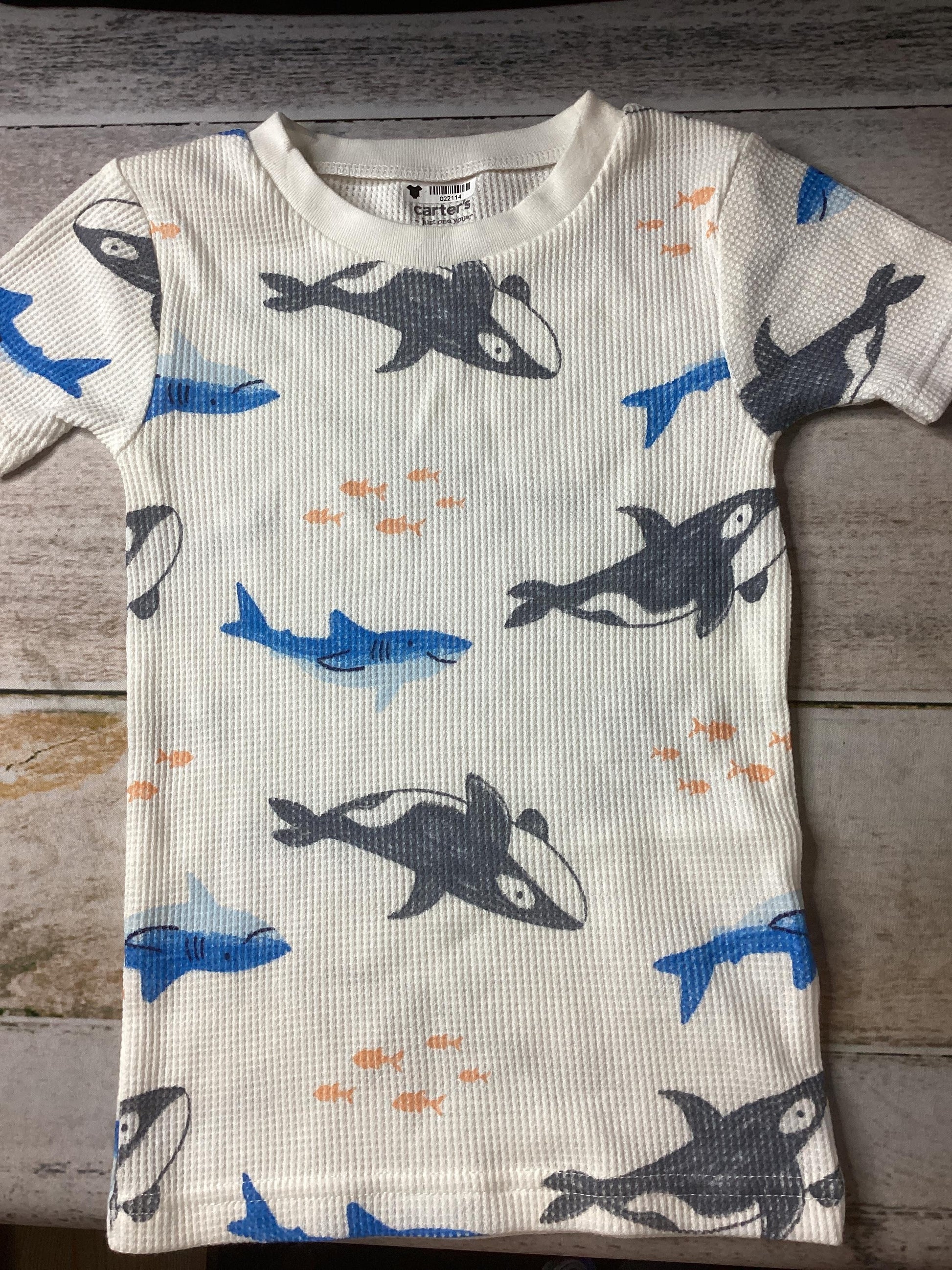 Carters Unisex Sea Animals | Grey | Blue | orange Pajamas Size: 4T Sea Animals | Grey | Blue | orange