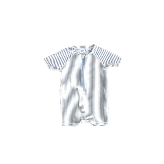 Rugged Butts Unisex Seersucker 1-piece Swimsuit Size: 6-12 Months Seersucker