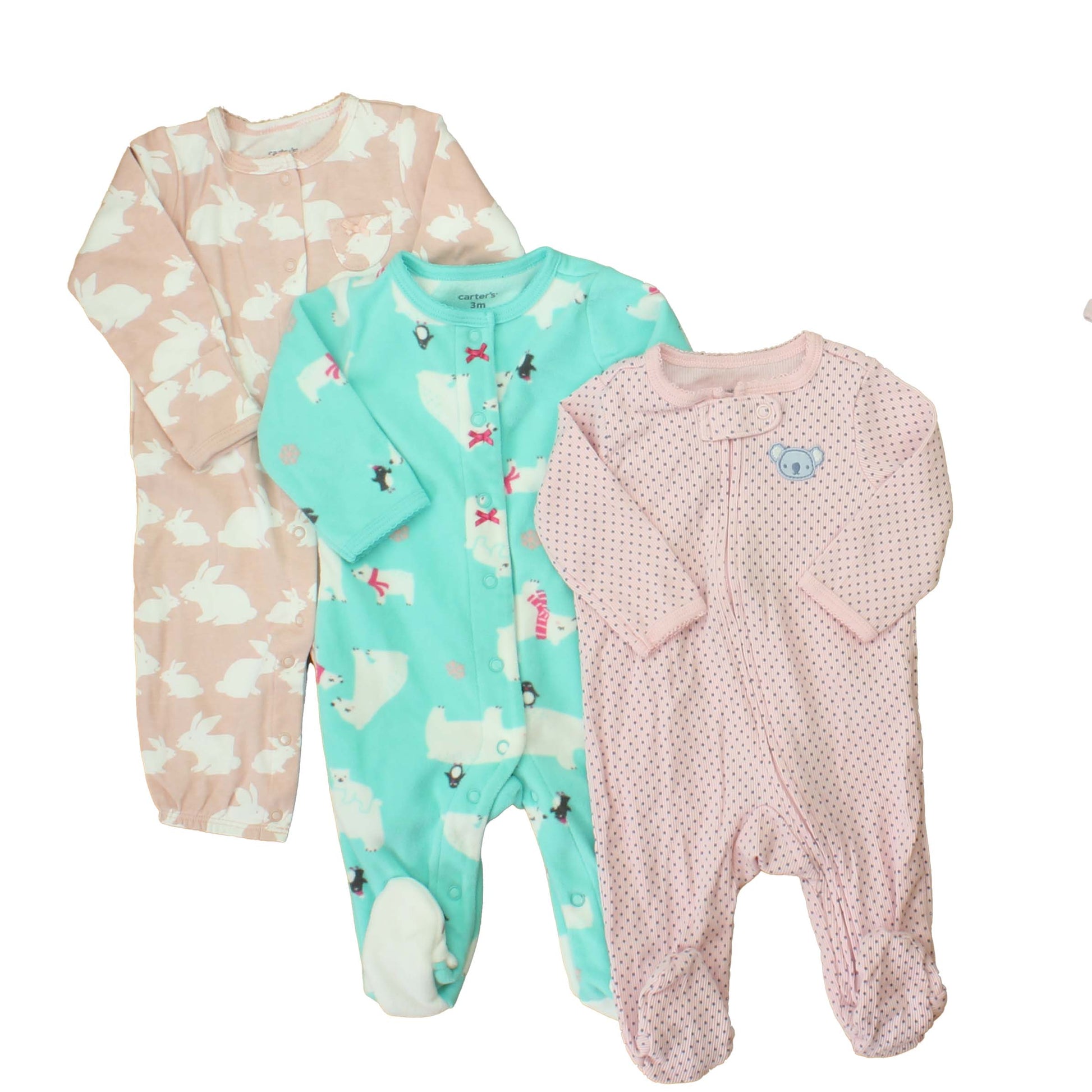 Girls Girls Set of 3 Pajama Grab Bag Size: NB-3T "choose size" Set of 3