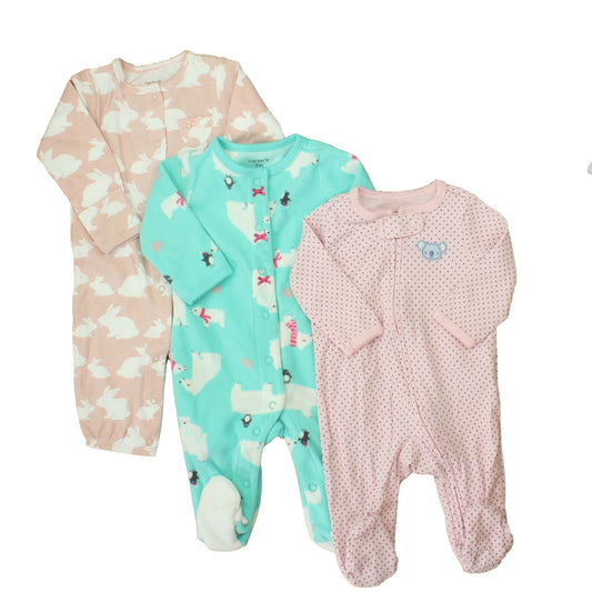 Girls Girls Set of 3 Pajama Grab Bag Size: NB-3T "choose size" Set of 3