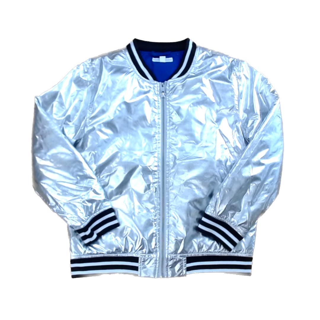 Rockets Of Awesome Girls Silver Bomber Jacket Size: 10 - 12 Years Silver Bomber