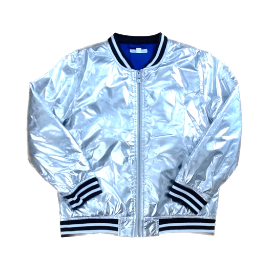 Rockets Of Awesome Girls Silver Bomber Jacket Size: 10 - 12 Years Silver Bomber