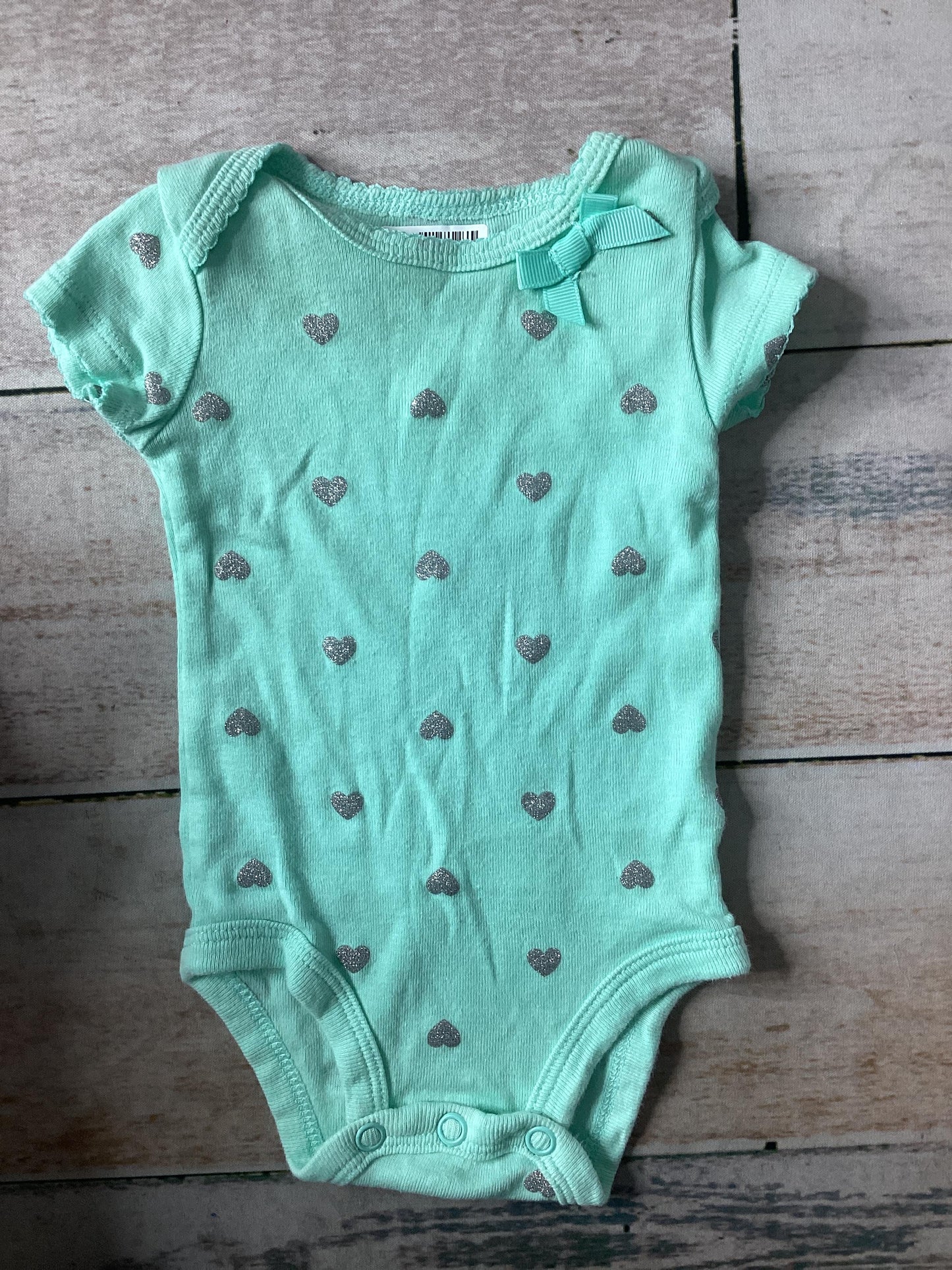 Girls Silver | light green Onesie Size: Newborn Silver | light green