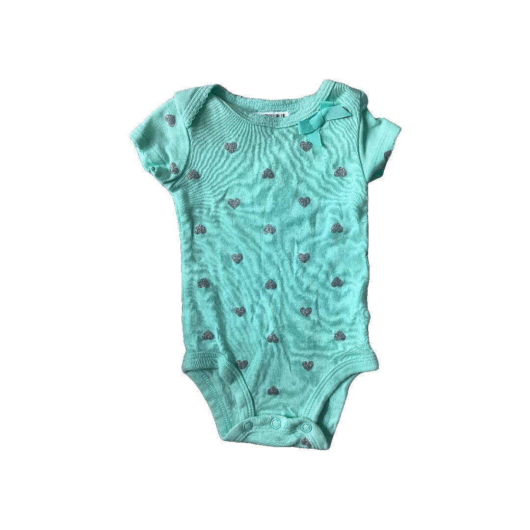 Girls Silver | light green Onesie Size: Newborn Silver | light green