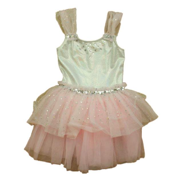 Revolution Girls Silver | Pink Leotard Size: 8-10 Years