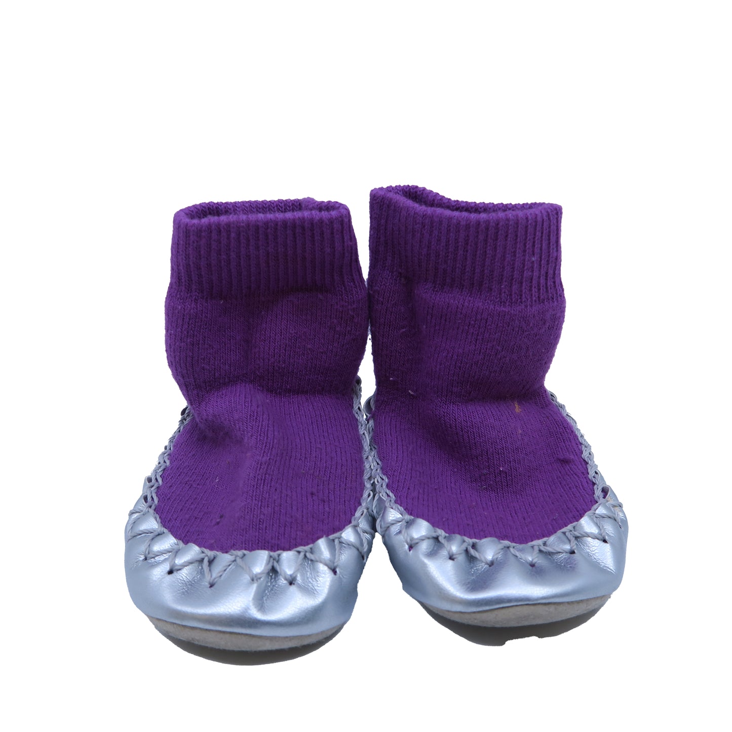 Hanna Andersson Girls Silver | Purple Booties Size: 1-2 Infant