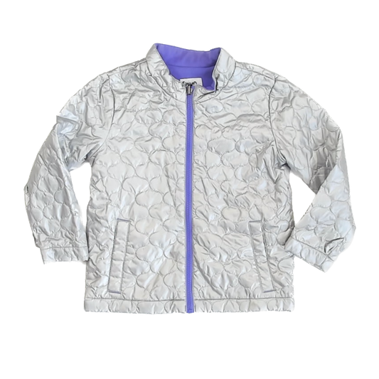 Cat & Jack Girls Silver Quilted Jacket Size: 5T Silver Quilted