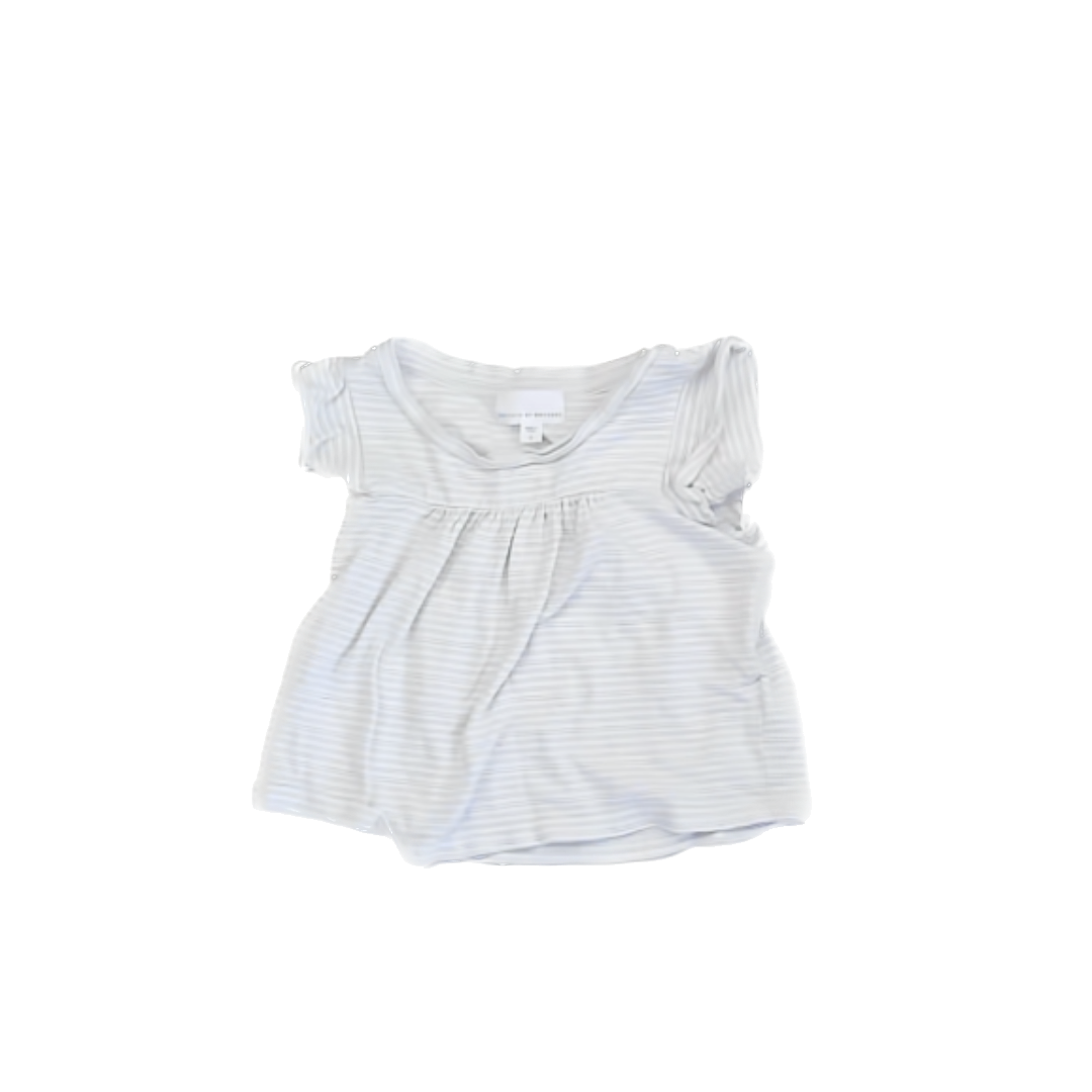 Rockets Of Awesome Girls Silver | White Stripe Short Sleeve Shirt Size: 2T Silver | White Stripe