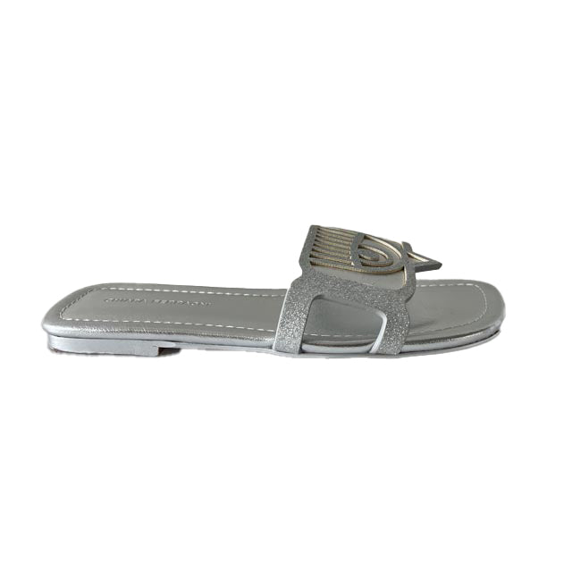 Chiara Ferragni Girls Silver Sandals Size: 1.5 Youth Silver