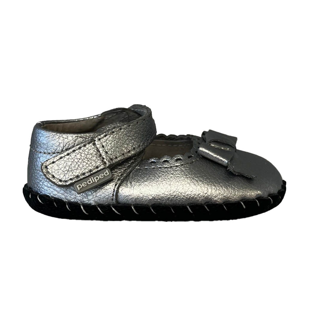 Pediped Girls Silver Shoes Size: 6-12 Months Silver